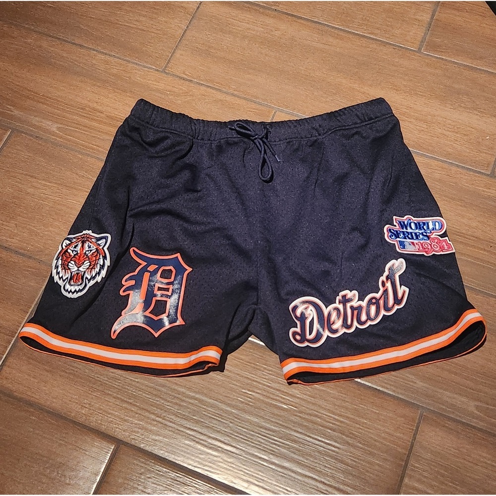 Pro Standard Detroit Tigers 1984 World Series‎ Mesh Shorts Navy Blue Mens 2XL